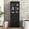 63 Inch Tall Freestanding Bathroom Storage Cabinet with 3-Position Adjustable Shelves and 2 Glass Doors